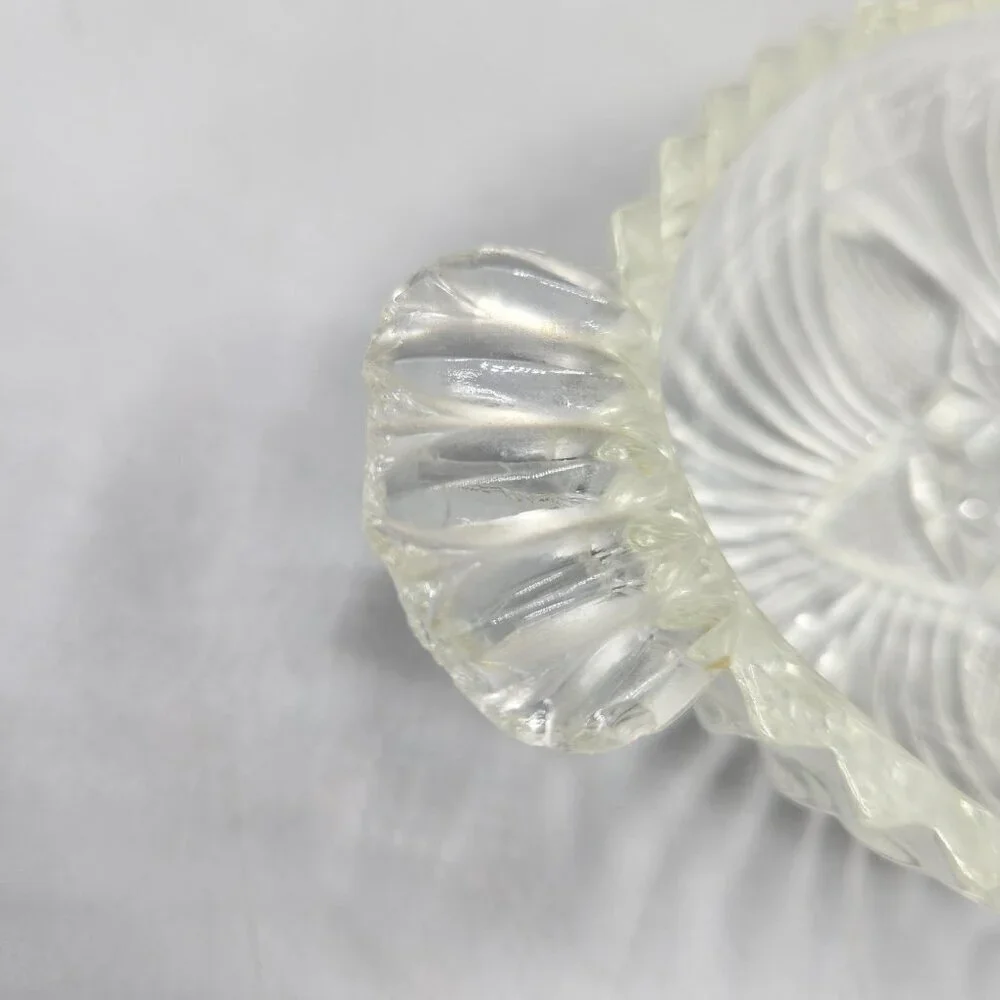 Vintage Hazel Atlas 573 Oval Olive Relish Dish Clear Handled Star and Fan